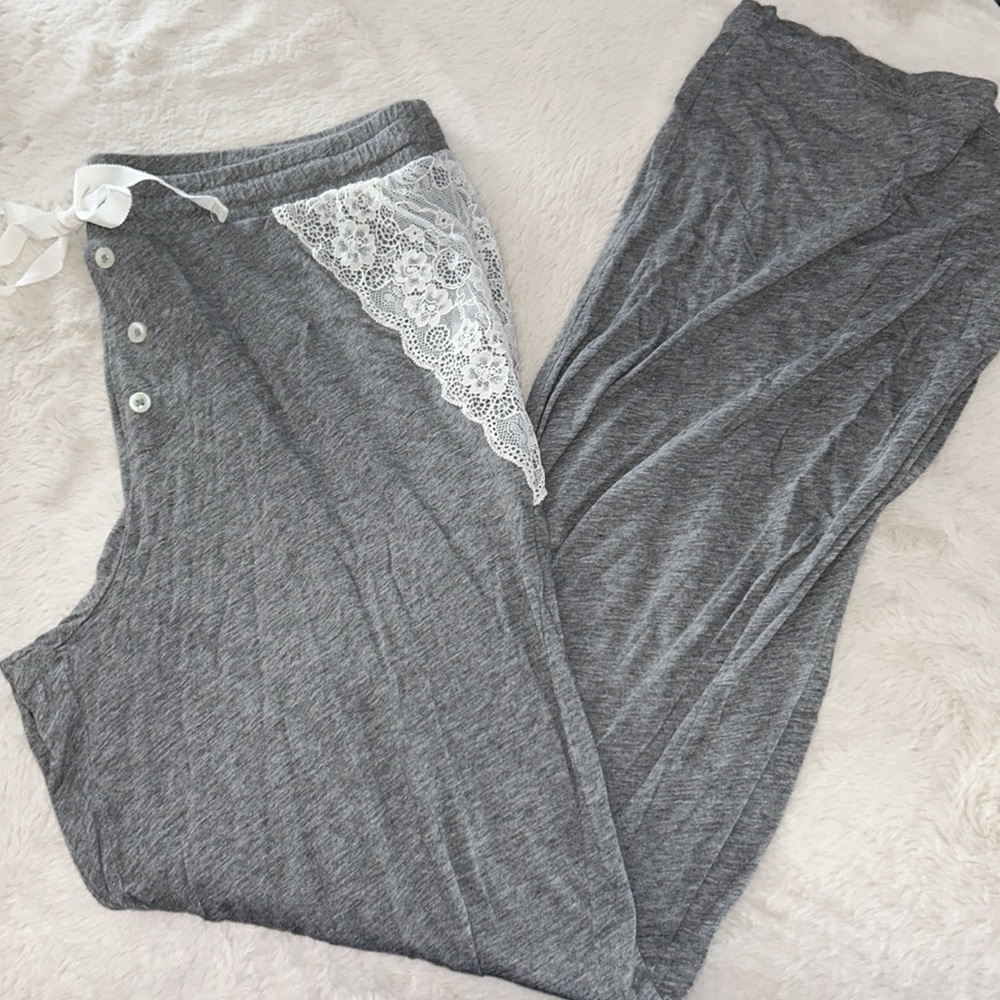 Small Aerie stretchy grey lace pajama pants
